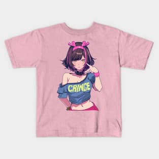 Cute girl wearing a Cringe T-shirt Kids T-Shirt